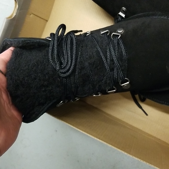 Nwt Bearpaw Kerri suede leather & wool Black - Picture 2 of 3